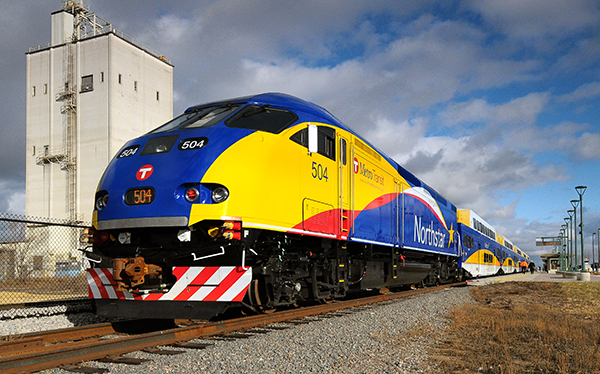 Photo: Northstar Line trail idling on a railroad track